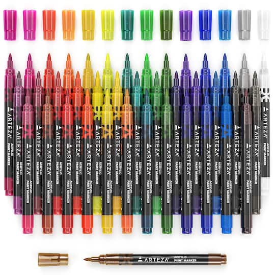 Arteza® Bright Colors Extra Fine Acrylic Paint Marker Set Michaels